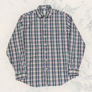 Peter Millar Mens Crown Sport Shirt Long Sleeve Blue Pink Green Plaid Size LT